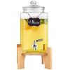 VEVOR Beverage Dispenser, 1.5 Gallon Drink Dispensers for Parties, Glass Juice Dispenser with Stand, Stainless Steel Spigot, Iced Tea Lemonade Juice W