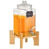 VEVOR Beverage Dispenser, 1.5 Gallon Drink Dispensers for Parties, Glass Juice Dispenser with Stand, Stainless Steel Spigot, Iced Tea Lemonade Juice W