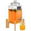 VEVOR Beverage Dispenser, 1.5 Gallon Drink Dispensers for Parties, Glass Juice Dispenser with Stand, Stainless Steel Spigot, Iced Tea Lemonade Juice W