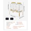 Drink Dispenser 2 Gal Beverage Dispenser for Parties Glass with Stand 2PCS