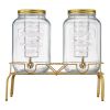 Drink Dispenser 2 Gal Beverage Dispenser for Parties Glass with Stand 2PCS