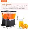 VEVOR Beverage Dispenser, 3 Gallon x 2 Drink Dispensers for Parties, Plastic Juice Dispenser with Stand Spigot Lid, Iced Tea Lemonade Juice Water Disp