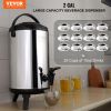 VEVOR Stainless Steel Insulated Beverage Dispenser, 2 Gallon 7.6 Liter, Thermal Hot and Cold Drink Server Dispenser with Spigot Handle, Food-grade for