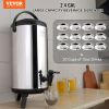VEVOR Stainless Steel Insulated Beverage Dispenser, 2.4 Gallon 9.2 Liter, Thermal Hot and Cold Drink Server Dispenser with Spigot Handle, Food-grade f