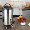 VEVOR Stainless Steel Insulated Beverage Dispenser, 2.4 Gallon 9.2 Liter, Thermal Hot and Cold Drink Server Dispenser with Spigot Handle, Food-grade f