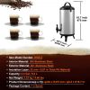 VEVOR Stainless Steel Insulated Beverage Dispenser, 2.4 Gallon 9.2 Liter, Thermal Hot and Cold Drink Server Dispenser with Spigot Handle, Food-grade f