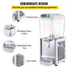 VEVOR Commercial Beverage Dispenser, 4.8 Gallon 1 Tank Cold Beverage Dispenser, 200W Food Grade Material Stainless Steel Commercial Juice Dispenser Wi