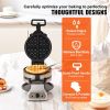 VEVOR 2-Layer Waffle Maker, 2 Pieces per Batch, 1400W Round Waffle Iron, Non-Stick Waffle Baker Machine with 122-572℉ / 50-300℃ Temp Range Teflon-Coat