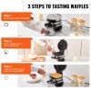 VEVOR 2-Layer Waffle Maker, 2 Pieces per Batch, 1400W Round Waffle Iron, Non-Stick Waffle Baker Machine with 122-572℉ / 50-300℃ Temp Range Teflon-Coat