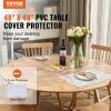 VEVOR Clear Table Cover Protector, 48 inch/1230 mm Round Table Cover, 1.5 mm Thick PVC Plastic Tablecloth, Waterproof Desktop Protector for Writing De