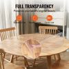 VEVOR Clear Table Cover Protector, 48 inch/1230 mm Round Table Cover, 1.5 mm Thick PVC Plastic Tablecloth, Waterproof Desktop Protector for Writing De