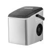 VEVOR Countertop Ice Maker, 9 Cubes Ready in 7 Mins, 26lbs in 24Hrs, Self-Cleaning Portable Ice Maker with Ice Scoop and Basket, Stainless Steel Ice M