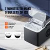 VEVOR Countertop Ice Maker, 9 Cubes Ready in 7 Mins, 26lbs in 24Hrs, Self-Cleaning Portable Ice Maker with Ice Scoop and Basket, Ice Machine with 2 Si