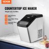 VEVOR Countertop Ice Maker, 9 Cubes Ready in 7 Mins, 33lbs in 24Hrs, Self-Cleaning Portable Ice Maker with Ice Scoop and Basket, 2 Ways Water Refill I