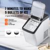 VEVOR Countertop Ice Maker, 9 Cubes Ready in 7 Mins, 33lbs in 24Hrs, Self-Cleaning Portable Ice Maker with Ice Scoop and Basket, 2 Ways Water Refill I