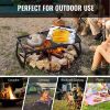 VEVOR Folding Campfire Grill, Heavy Duty Steel Mesh Grate, 22.4" Portable Camping Grates Over Fire Pit, Camp Fire Cooking Equipment with Legs Carrying