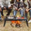 VEVOR Folding Campfire Grill, Heavy Duty Steel Mesh Grate, 22.4" Portable Camping Grates Over Fire Pit, Camp Fire Cooking Equipment with Legs Carrying