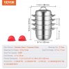VEVOR 5-Tier Stainless Steel Steamer, 11'' Multi-Layer Cookware Pot with Handles on Both Sides, Work with Gas, Electric, Grill Stove Top, Dia-28cm, Sl