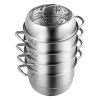 VEVOR 5-Tier Stainless Steel Steamer, 11'' Multi-Layer Cookware Pot with Handles on Both Sides, Work with Gas, Electric, Grill Stove Top, Dia-28cm, Sl