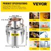 VEVOR Alcohol Still, 50L Distillery Kit w/Condenser & Pump, 13.2Gal Alcohol Still w/Copper Tube, Whiskey Distilling Kit w/Build-in Thermometer, Whiske