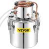 VEVOR Alcohol Still, 50L Distillery Kit w/Condenser & Pump, 13.2Gal Alcohol Still w/Copper Tube, Whiskey Distilling Kit w/Build-in Thermometer, Whiske