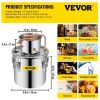 VEVOR 12L Water Alcohol Distiller 3GAL Copper Wine Making Boiler Multi Home DIY Brewing Distilling Kit for Fruit Wine, Water, Brandy, And Refining Pla