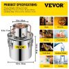VEVOR Moonshine Still 5 Gal 21L, Distillery Kit with Circulating Pump, Alcohol Still Copper Tube, Whiskey Distilling Kit w/Build-In Thermometer, Whisk