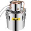 VEVOR Moonshine Still 5 Gal 21L, Distillery Kit with Circulating Pump, Alcohol Still Copper Tube, Whiskey Distilling Kit w/Build-In Thermometer, Whisk