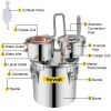 VEVOR Alcohol Still 5 Gal 19L Water Alcohol Distiller Copper Tube With Circulating Pump Home Brewing Kit Build-in Thermometer for DIY Whisky Wine Bran