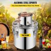 VEVOR Moonshine Still 9.6Gal 38L, Distillery Kit with Circulating Pump, Alcohol Still Copper Tube, Whiskey Distilling Kit w/Build-In Thermometer, Whis