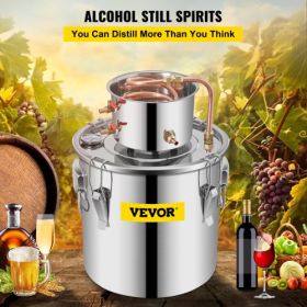 VEVOR Moonshine Still 9.6Gal 38L, Distillery Kit with Circulating Pump, Alcohol Still Copper Tube, Whiskey Distilling Kit w/Build-In Thermometer, Whis