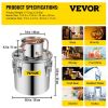 VEVOR Moonshine Still 9.6Gal 38L, Distillery Kit with Circulating Pump, Alcohol Still Copper Tube, Whiskey Distilling Kit w/Build-In Thermometer, Whis