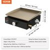 VEVOR Commercial Griddle, 16.9" Heavy Duty Manual Flat Top Griddle, Countertop Gas Grill with Non-Stick Cooking Plate, Steel LPG Gas Griddle, 1-Burner
