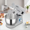 VEVOR Stand Mixer, 660W Electric Dough Mixer with 6 Speeds LCD Screen Timing, Tilt-Head Food Mixer with 7.4 Qt Stainless Steel Bowl, Dough Hook, Flat