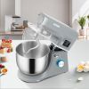 VEVOR 5 IN 1 Stand Mixer, 660W Tilt-Head Multifunctional Electric Mixer with 6 Speeds LCD Screen Timing, 7.4 Qt Stainless Bowl, Dough Hook, Flat Beate