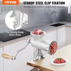 VEVOR Manual Meat Grinder, Heavy Duty Cast Iron Hand Meat Grinder with Steel Table Clamp, Meat Mincer Sausage Maker with 1 Cutting Blade, 2 Cutting Pl