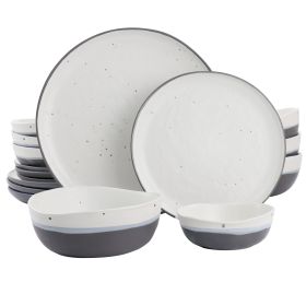 Gibson Elite Rhinebeck 16 Piece Stoneware Dinnerware Set (Option: Round, Color: Blue)