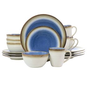 Gibson Elite Moonstruck 16 Piece Ceramic Dinnerware Set (Color: Blue)