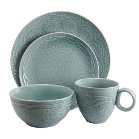 Gibson Elite Alemany 16-Piece Dinnerware Set (Color: Aqua)