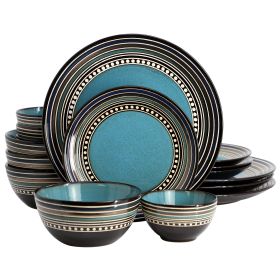 Gibson Elite Café Versailles 16 Piece Double Bowl Dinnerware Set (Color: Red)