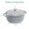 6 Quart Large Cast-Iron Dutch Oven Kitchen Cookware
