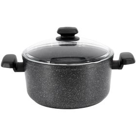 Korkmaz Ornella Non Stick Low Casserole with Lid in Black (Option: 11 Inch, 8 Liter)