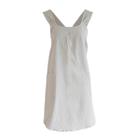 1pc Cotton Linen Apron; X-Back Aprons With Pockets; Halter Apron For Chef Gardening Cooking Baking Florist Shop Painting Pinafore Barista; Bib Overall (Color: KHAKI)