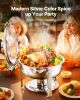 5 Qt 2 Pack Round Chafing Dish Buffet Set Full-Size Pan Stainless Steel Silver