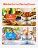 5 Qt 4 Pack Round Chafing Dish Buffet Set Full-Size Pan Stainless Steel Silver