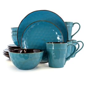 Elama Sea 16 Piece Luxurious Stoneware Dinnerware with Complete Set (Build: Glass)